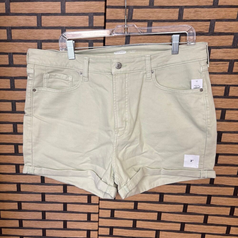 Old Navy Green‎ High Rise Denim O.G. Shorts Size 16